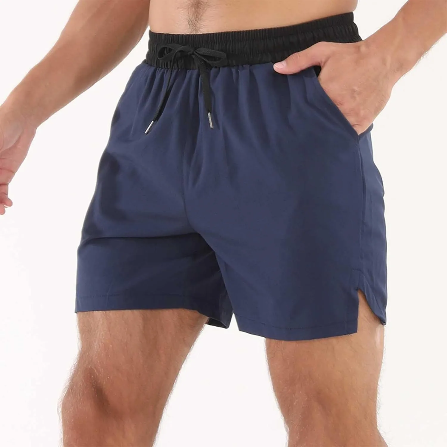 Mens Quick Dry Workout Shorts Lightweight Mesh Gym Athletic Shorts Elastic Training Running Sport Jogger with Pocket