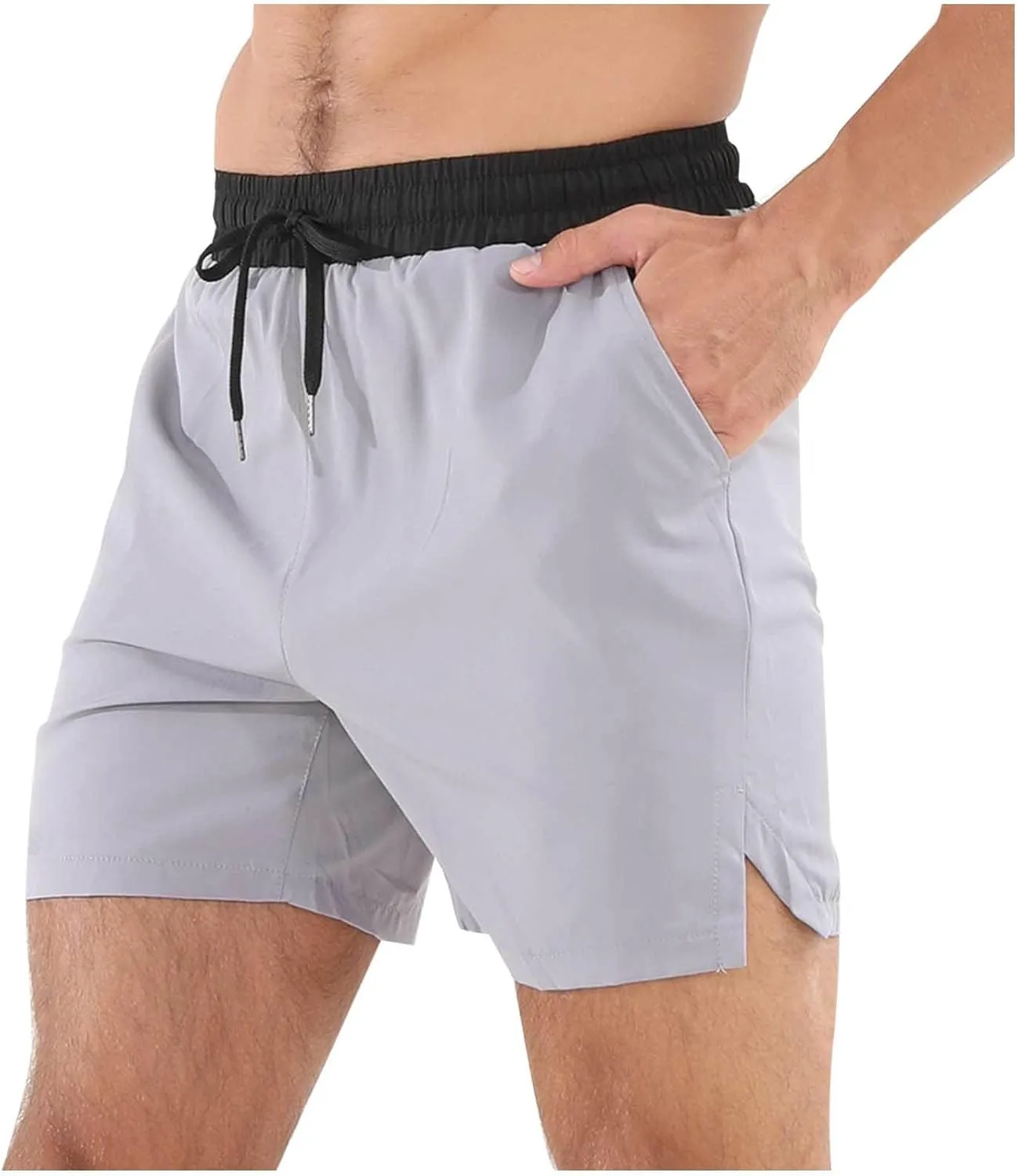 Mens Quick Dry Workout Shorts Lightweight Mesh Gym Athletic Shorts Elastic Training Running Sport Jogger with Pocket