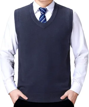 Men's Soft Touch Cardigan Sweater Regular Fit Knitted Top Middle-Aged V Neck Buttons Casual Sweater Coat (Dark Gray 1,XX-Large)
