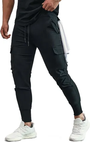 Men's Sweatpants All Condition Cargo Jogger Quick Dry Breathable Stretchy Waterproof Running Workout