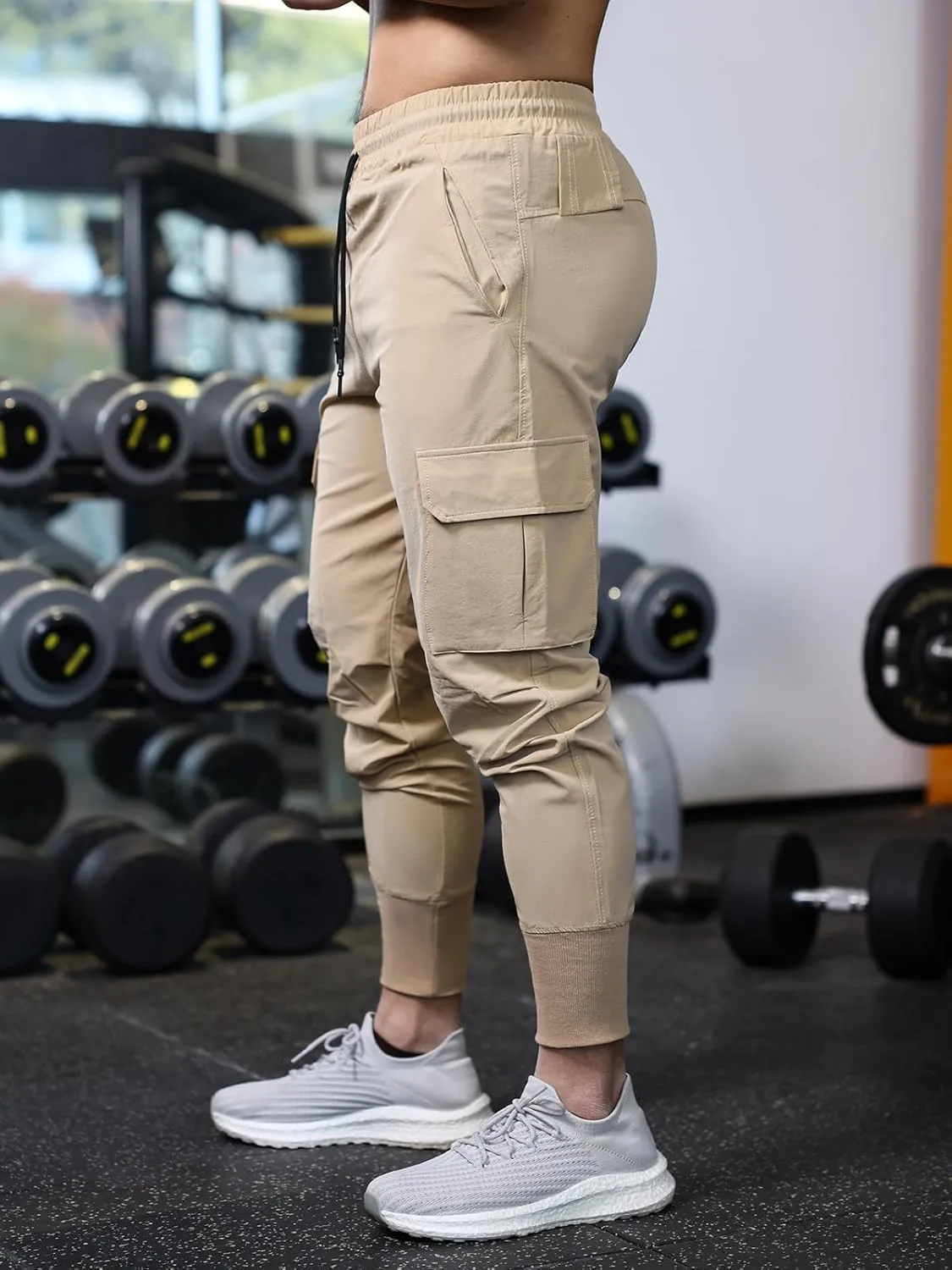 Men's Sweatpants All Condition Cargo Jogger Quick Dry Breathable Stretchy Waterproof Running Workout