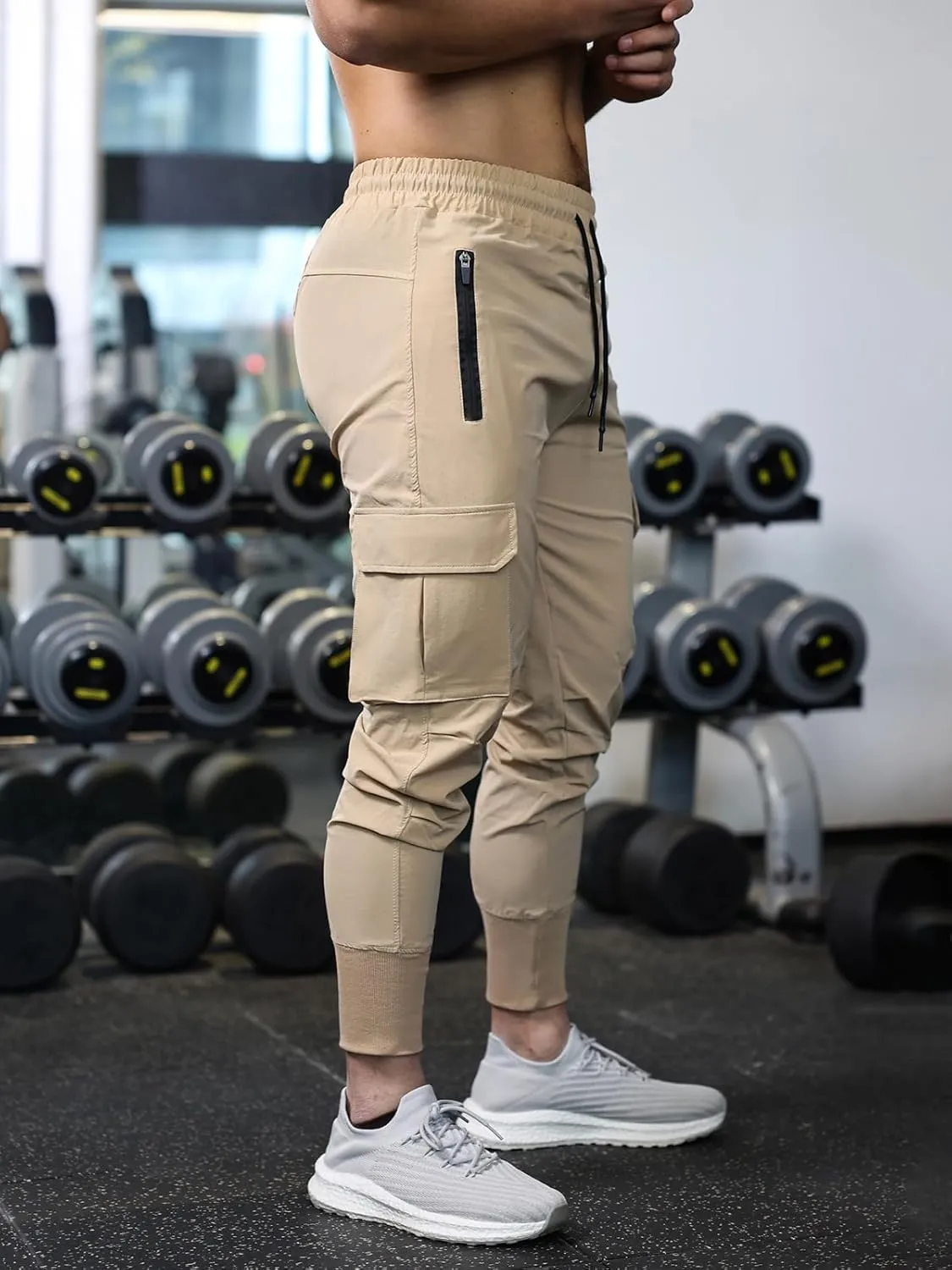 Men's Sweatpants All Condition Cargo Jogger Quick Dry Breathable Stretchy Waterproof Running Workout