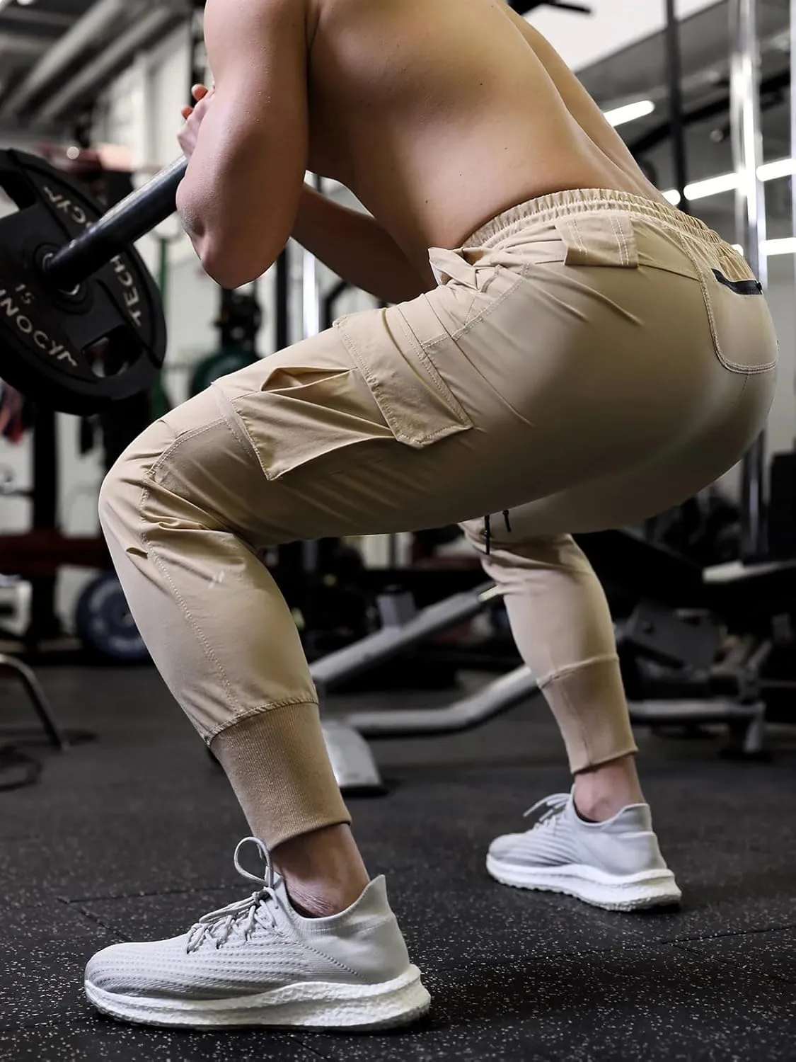 Men's Sweatpants All Condition Cargo Jogger Quick Dry Breathable Stretchy Waterproof Running Workout