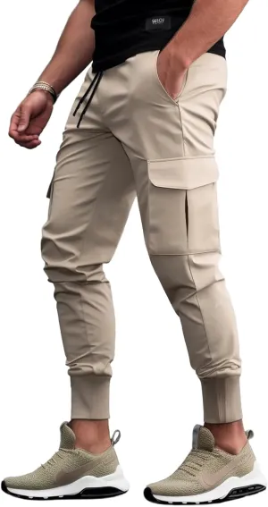 Men's Sweatpants All Condition Cargo Jogger Quick Dry Breathable Stretchy Waterproof Running Workout