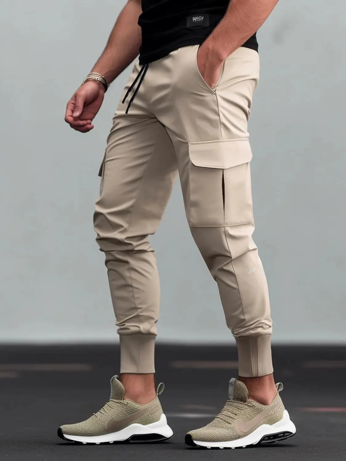 Men's Sweatpants All Condition Cargo Jogger Quick Dry Breathable Stretchy Waterproof Running Workout