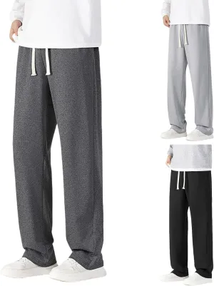 Men's Sweatpants Loose Fit Wide Leg Hip Hop Joggers Track Pants Athletic Drawstring Waist Flared Pants with Pockets