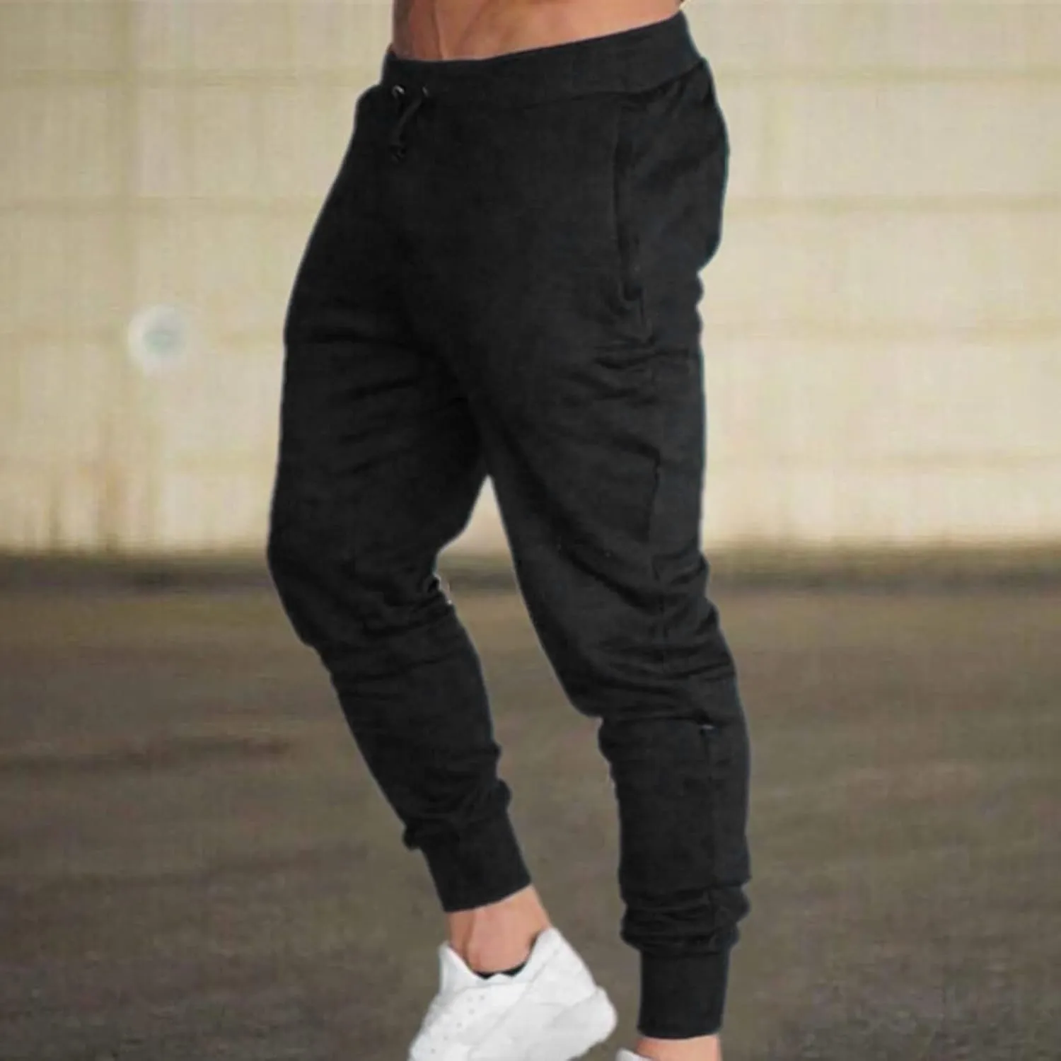 Mens Sweatpants Open Bottom Sweatpants for Men Loose Fit Men's Cotton Sweatpants Athletic Lounge Pants with Pockets 2024
