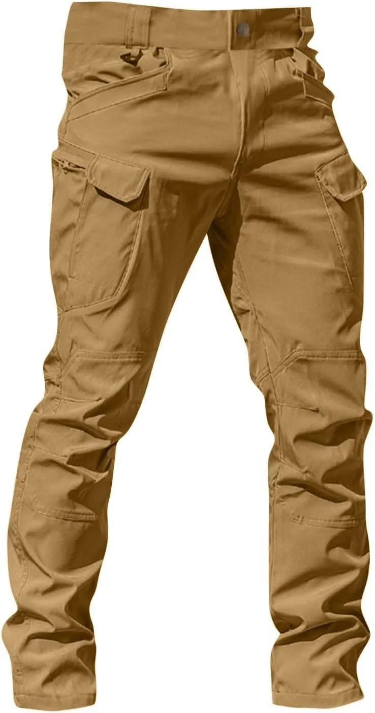 Men's Tactical Pants Cargo Hiking Pants with Multi Pockets Water Resistant Relaxed Fit Quick Dry Work Pants
