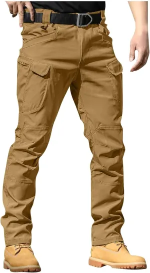 Men's Tactical Pants Cargo Hiking Pants with Multi Pockets Water Resistant Relaxed Fit Quick Dry Work Pants