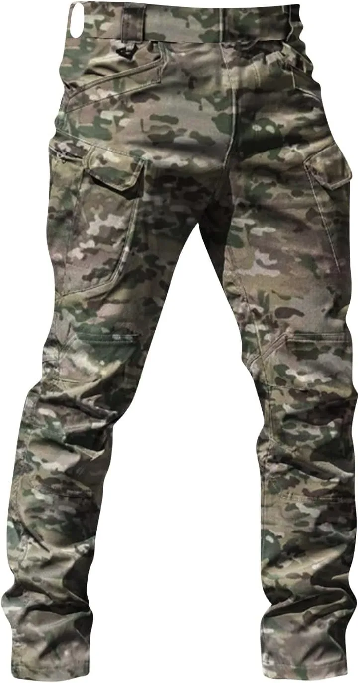 Men's Tactical Pants Water Resistant Hiking Cargo Pants with Multi Pockets Relaxed Fit Quick Dry Work Pants