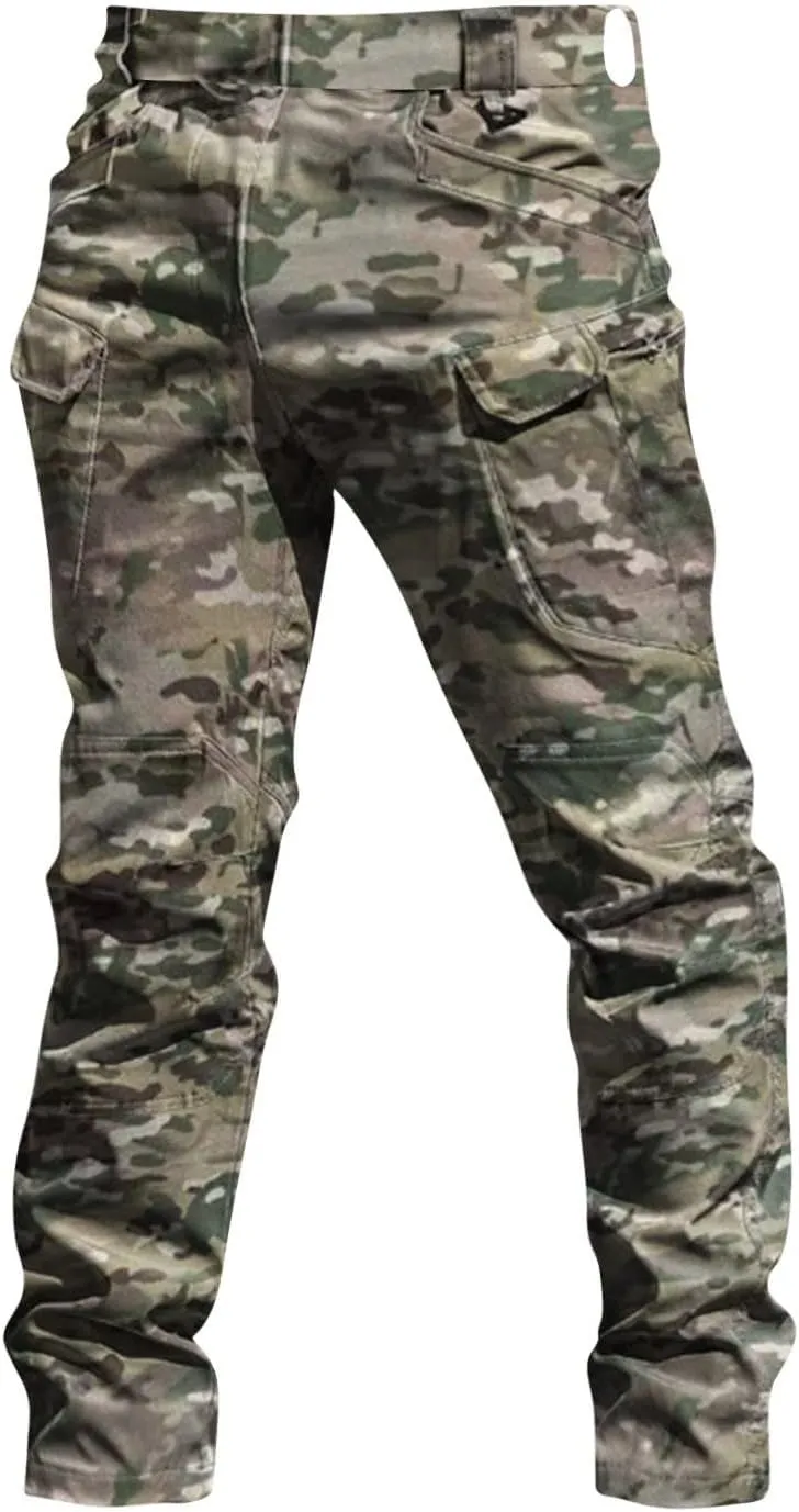 Men's Tactical Pants Water Resistant Hiking Cargo Pants with Multi Pockets Relaxed Fit Quick Dry Work Pants