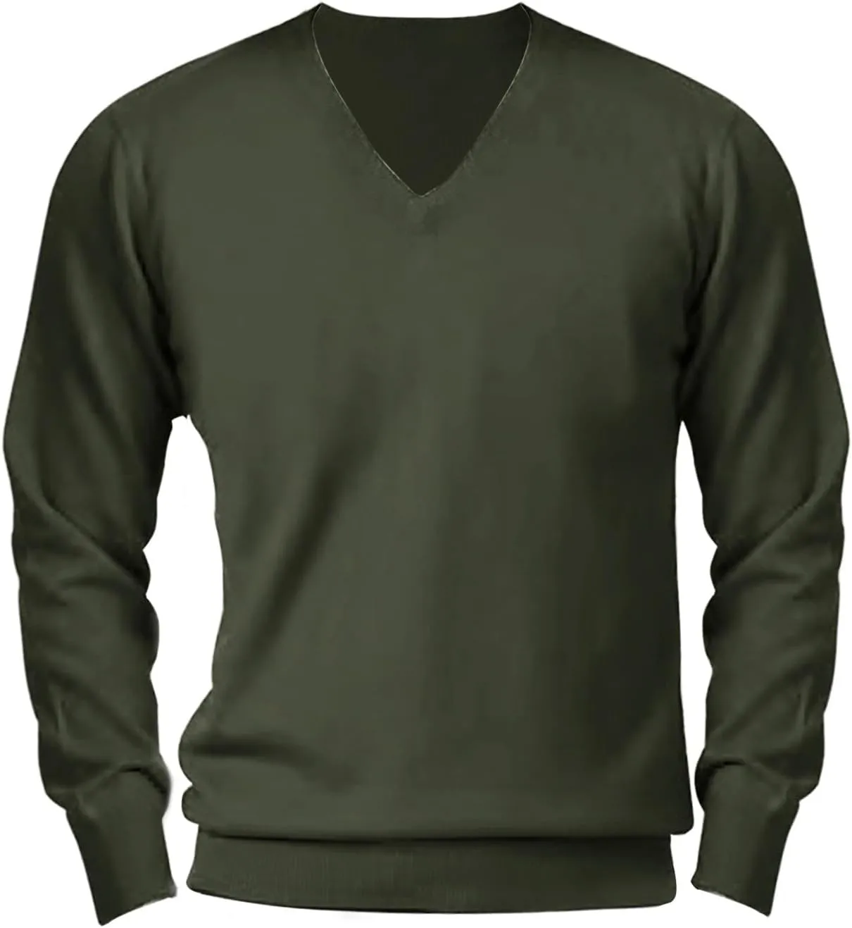 Men's V Neck Dress Sweater Lightweight Long-Sleeve Thermal Sweatshirt Soft Touch Slim Fit Fashion Pullover Sweater