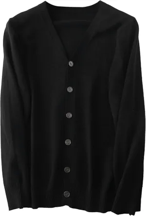 Men's V-Neck Soft Touch Cardigan Sweaters Long Sleeve Button Cozy Knit Cardigan Casual Lightweight Knitwear