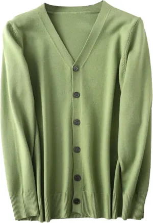 Men's V-Neck Soft Touch Cardigan Sweaters Long Sleeve Button Cozy Knit Cardigan Casual Lightweight Knitwear