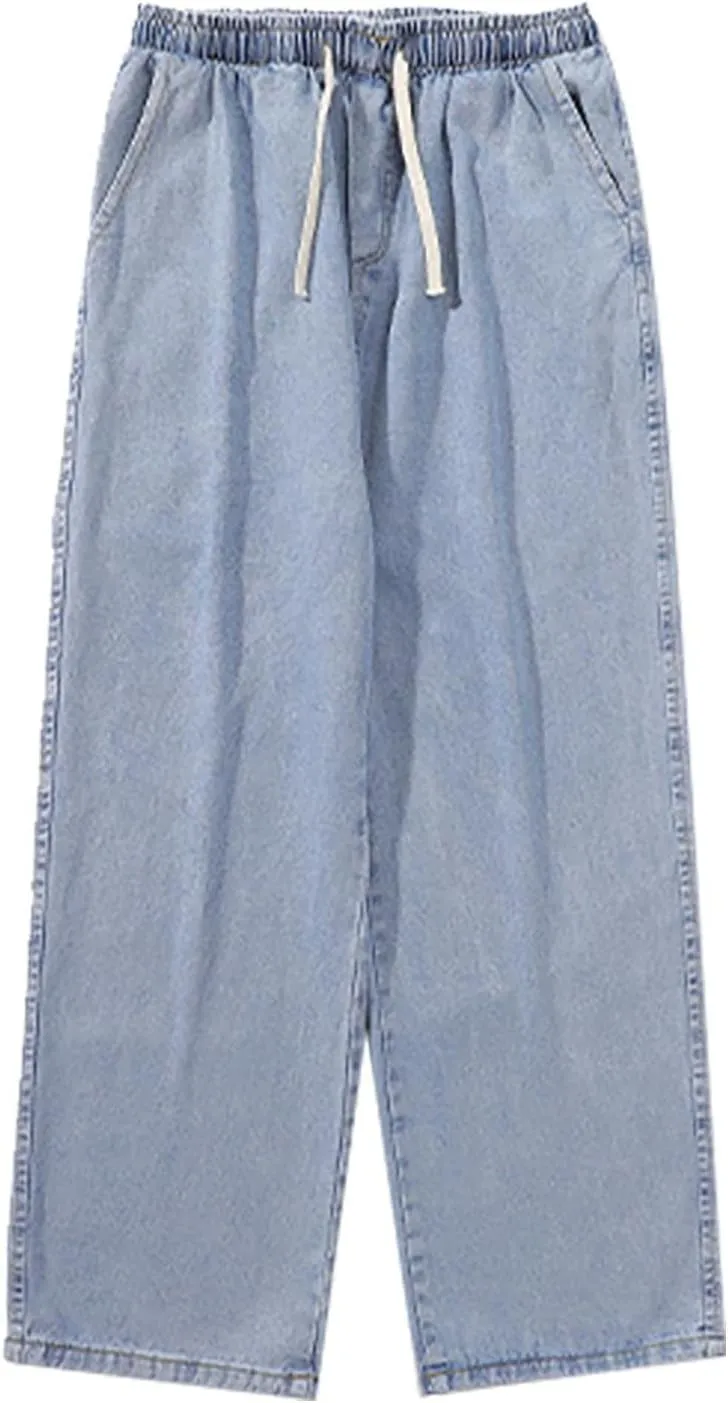 Men's Y2K Jeans Vintage Hip Hop Style Denim Pants Fashion Big Relaxed Fit Straight Leg Jeans Baggy Wide Leg Pants
