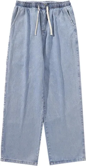Men's Y2K Jeans Vintage Hip Hop Style Denim Pants Fashion Big Relaxed Fit Straight Leg Jeans Baggy Wide Leg Pants