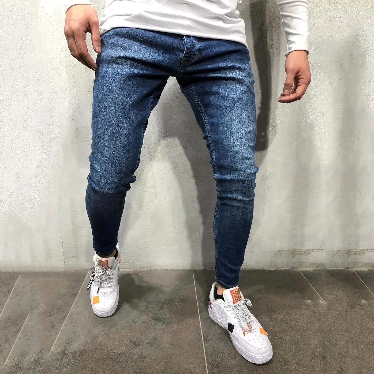 MIDOO Jeans for Men Relaxed Fit Big Tall Casual Straight Leg Jeans Trend Fashion Denim Pants Low Rise Skinny Jean Trousers