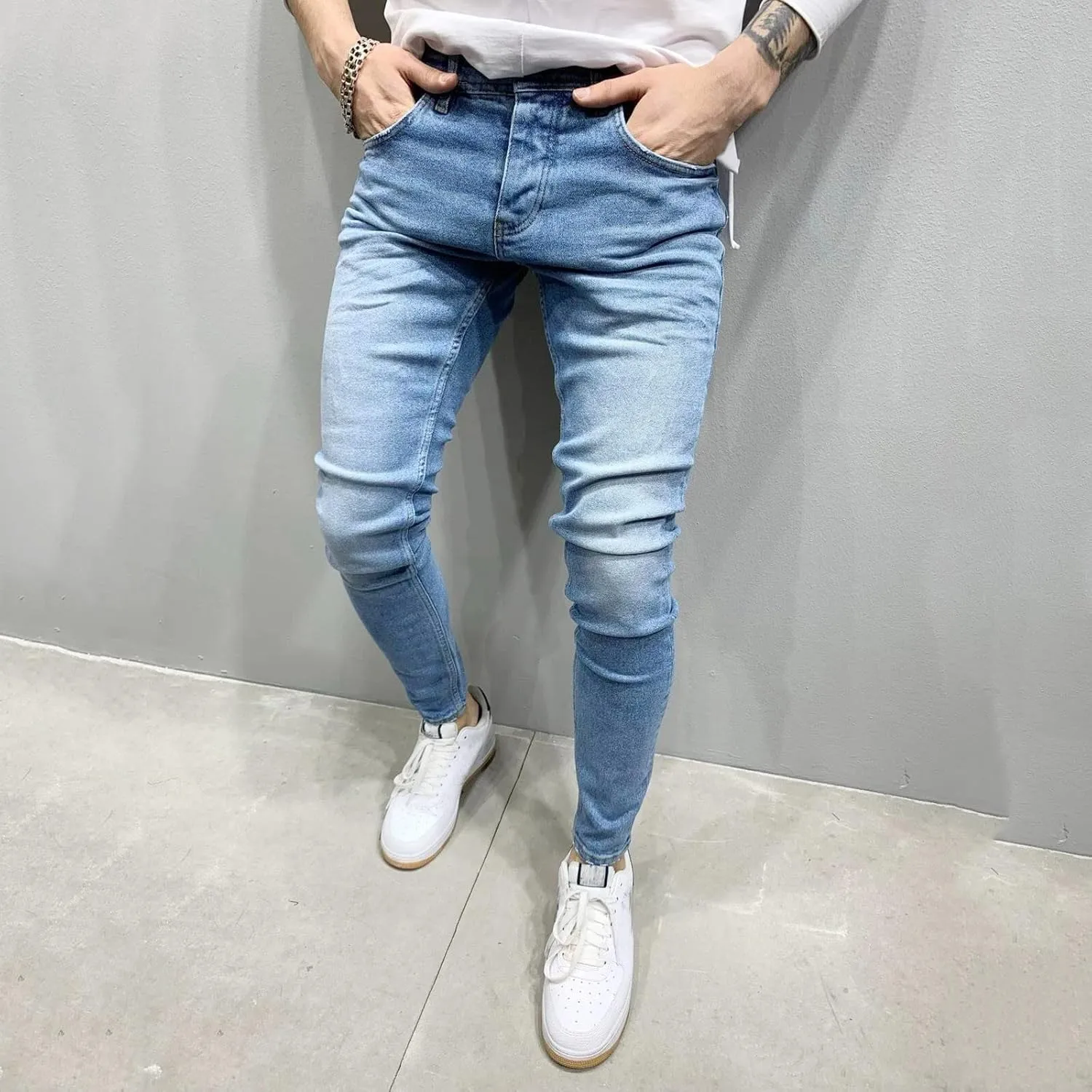 MIDOO Jeans for Men Relaxed Fit Big Tall Casual Straight Leg Jeans Trend Fashion Denim Pants Low Rise Skinny Jean Trousers