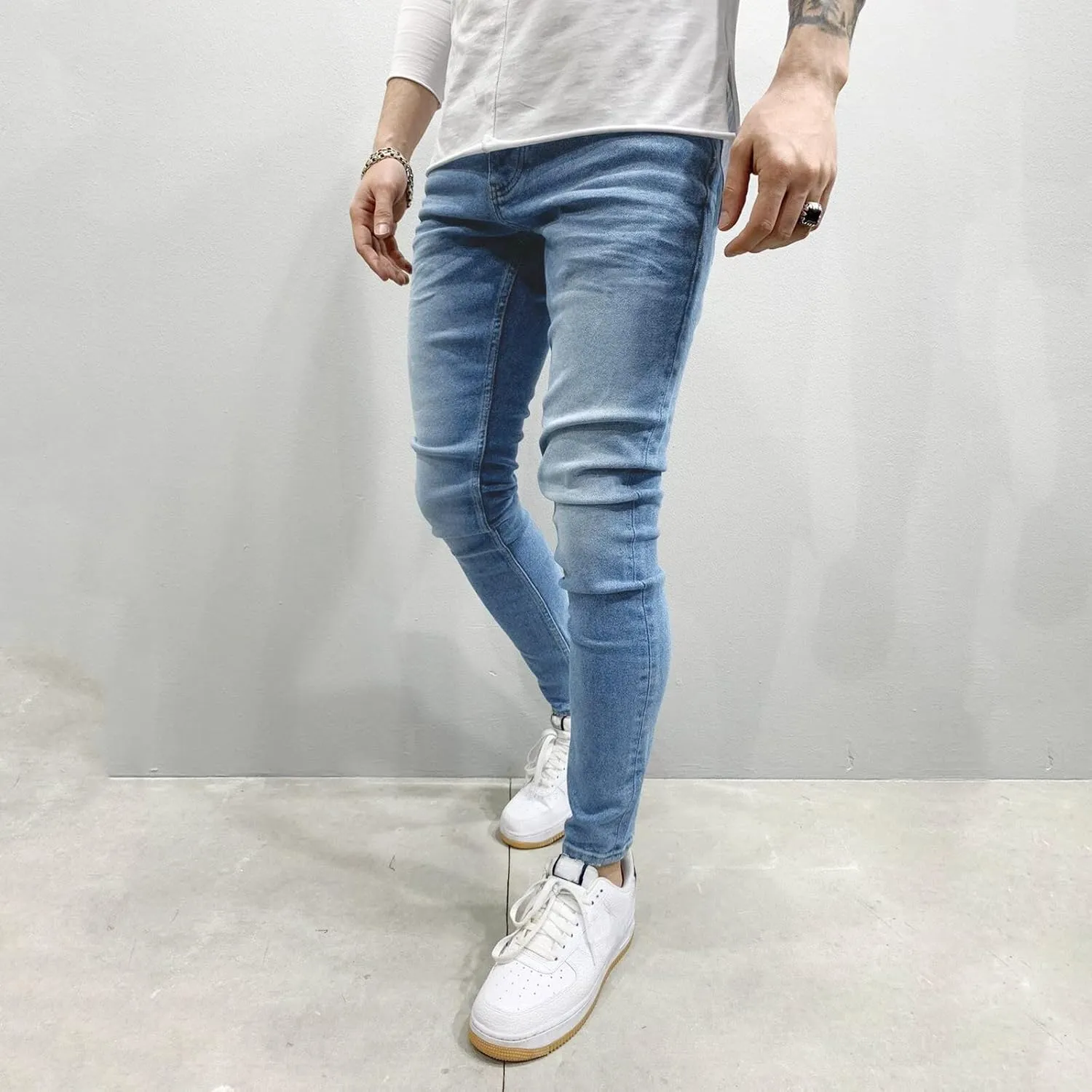 MIDOO Jeans for Men Relaxed Fit Big Tall Casual Straight Leg Jeans Trend Fashion Denim Pants Low Rise Skinny Jean Trousers