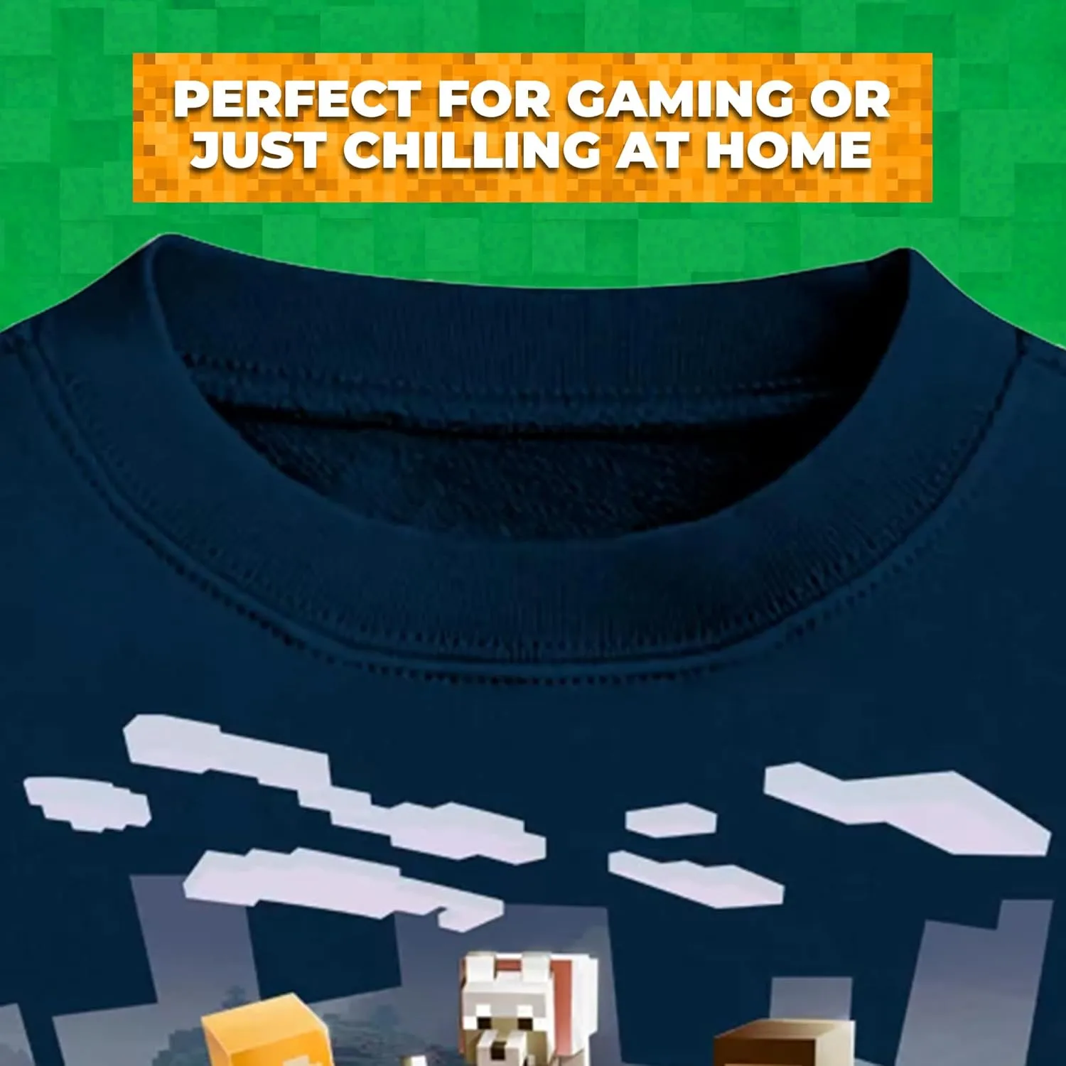 Minecraft Boys' 2-Piece Jogger Set – Lightweight Long Sleeve Sweatshirt & Pants Outfit