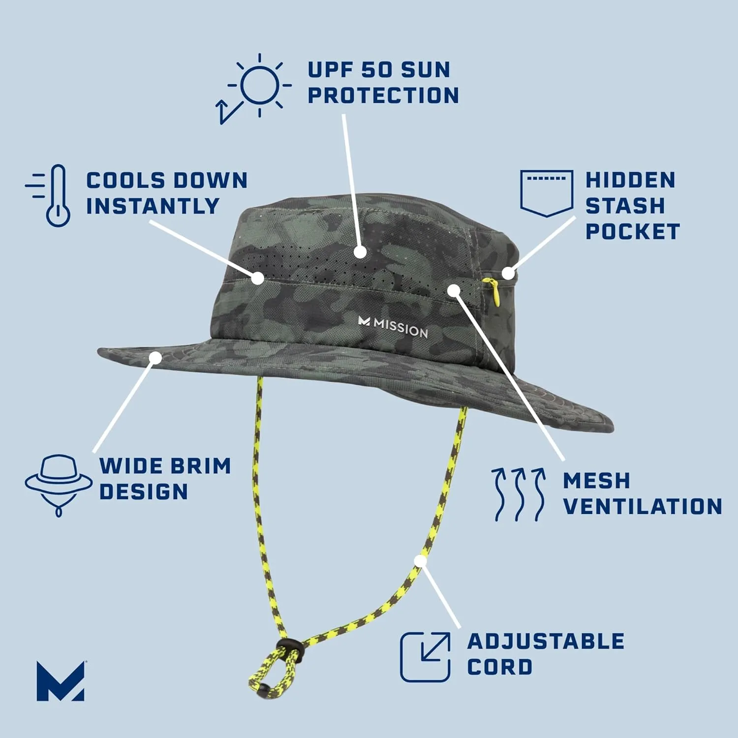 MISSION Cooling Anywhere Wide Brim Bucket Hat