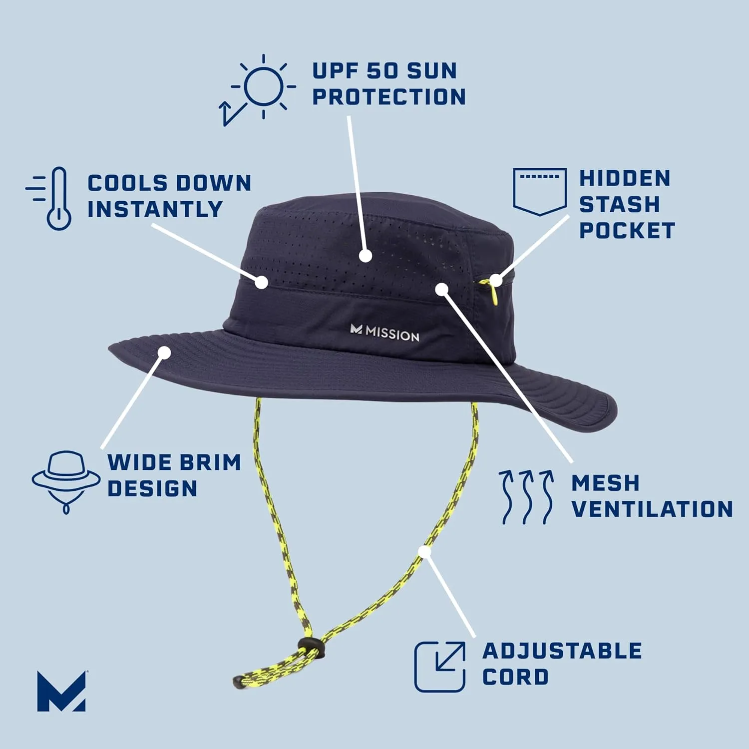 MISSION Cooling Anywhere Wide Brim Bucket Hat