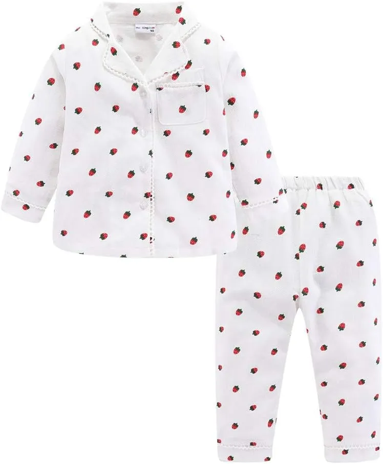 Mud Kingdom Boutique Girls Boys Pajamas Set Collared Long Sleeve Sleepwear