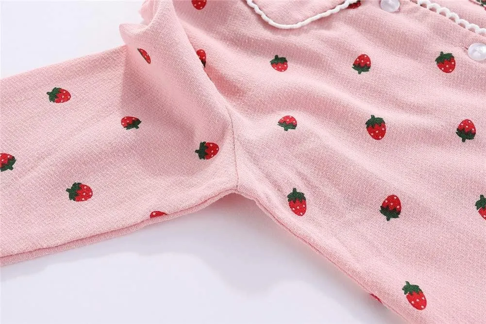 Mud Kingdom Boutique Girls Boys Pajamas Set Collared Long Sleeve Sleepwear