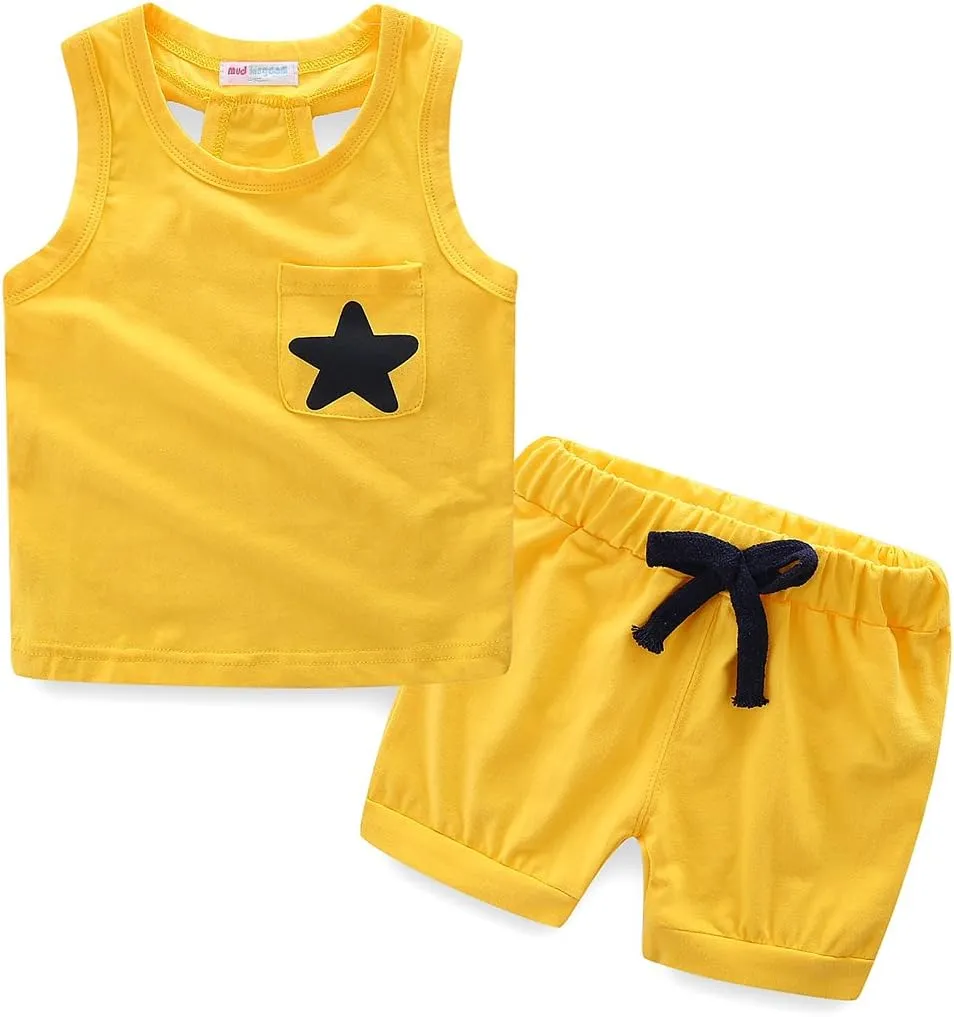 Mud Kingdom Little Girls Pajamas Set Sleeveless Cute Summer Sleepwear