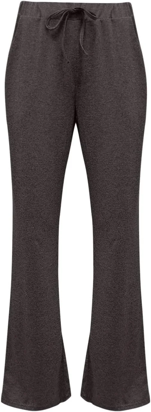 Muyise Womens Comfy Lounge Pants Loose Yoga Pants Wide Leg Casual Lightweight Drawstring Palazzo Pajama Pants with Pockets