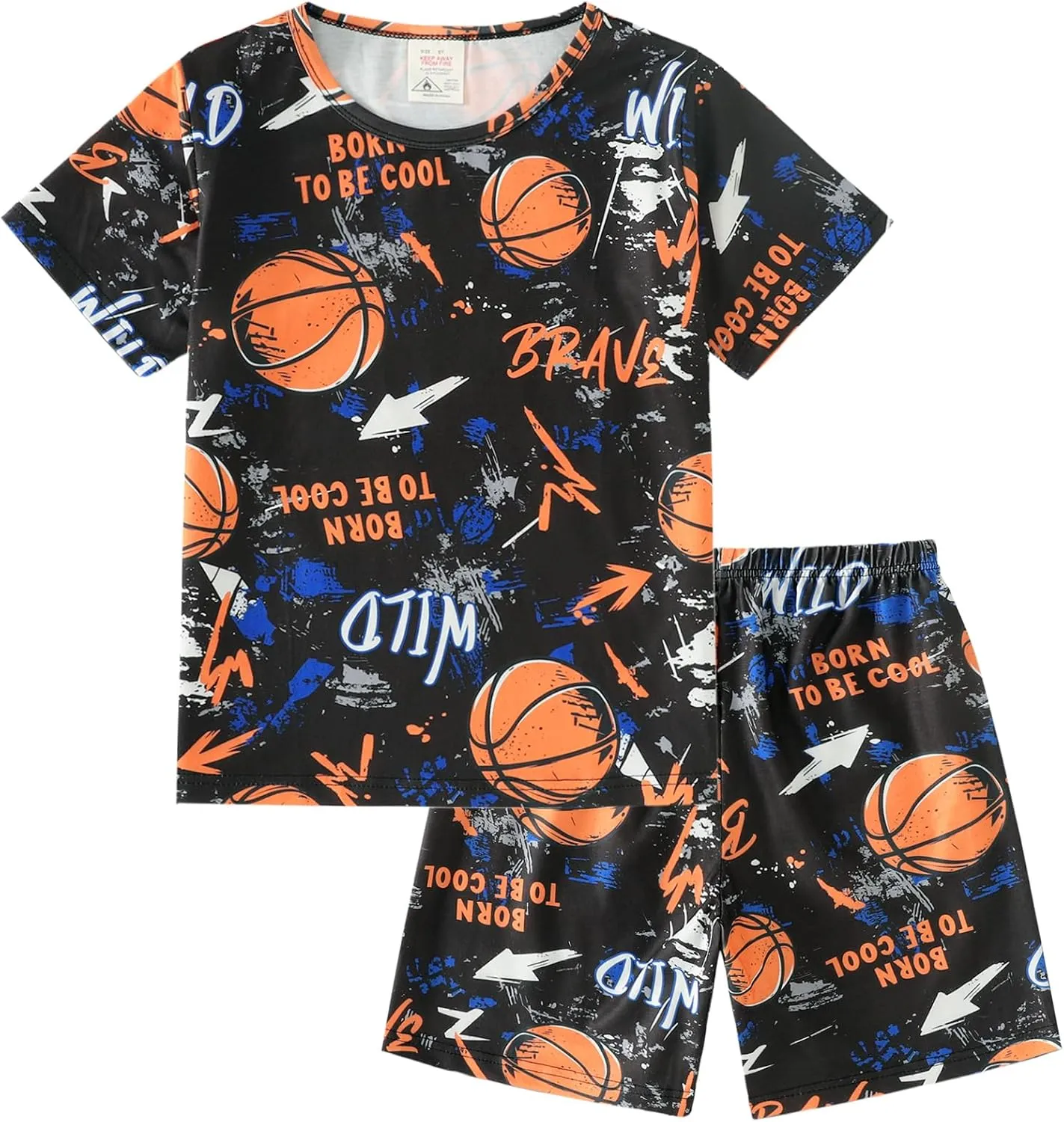 MyFav Big Boys Pajamas 2 Piece Short PJS Cute Cartoon Sleepwear