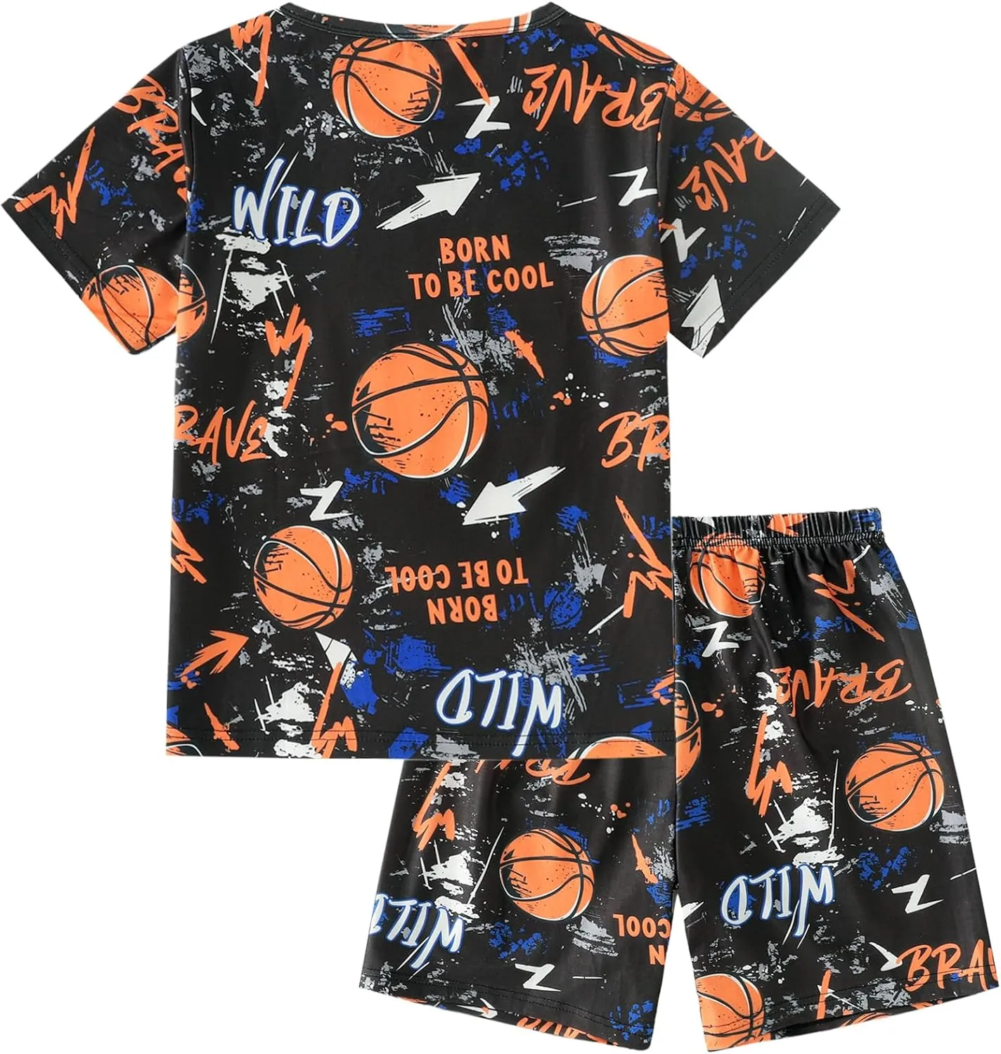 MyFav Big Boys Pajamas 2 Piece Short PJS Cute Cartoon Sleepwear