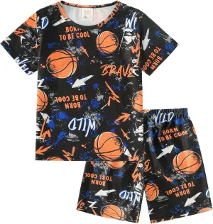 MyFav Big Boys Pajamas 2 Piece Short PJS Cute Cartoon Sleepwear