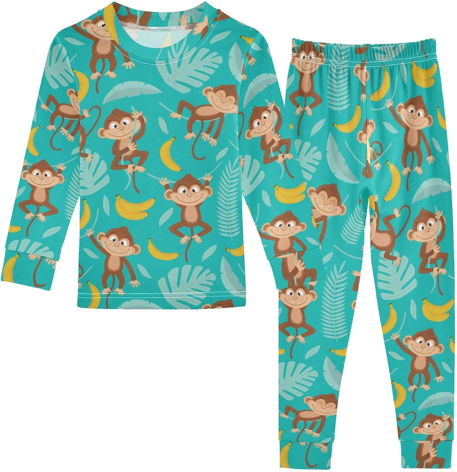 Ollabaky Pajama Set 2 Piece Pjs Set Cotton Sleepwear Long Sleeve Top with Bottom