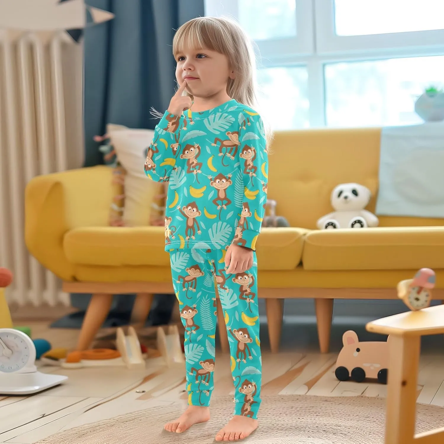 Ollabaky Pajama Set 2 Piece Pjs Set Cotton Sleepwear Long Sleeve Top with Bottom