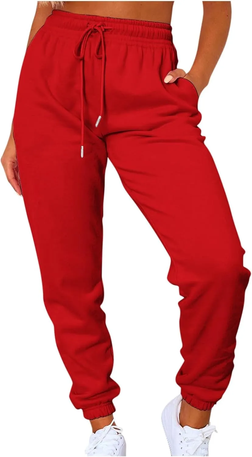 Oversized Active Sweatpants for Women Loose fit Drawstring Joggers with Pockets Lounge Pants for Yoga Workout Running