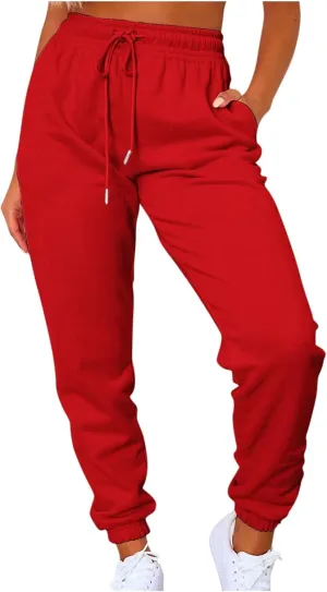 Oversized Active Sweatpants for Women Loose fit Drawstring Joggers with Pockets Lounge Pants for Yoga Workout Running