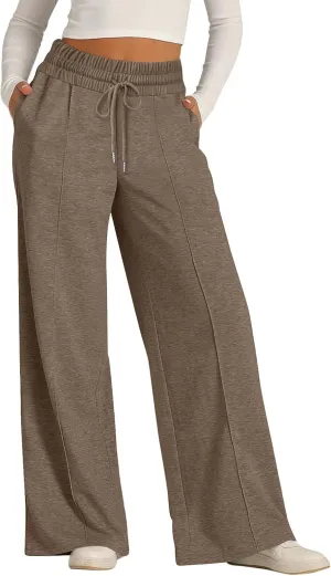 Oversized Sweatpants Women Baggy Lightweight Wide Leg Pants with Pockets Y2k High Waisted Flare Sweatpants Joggers
