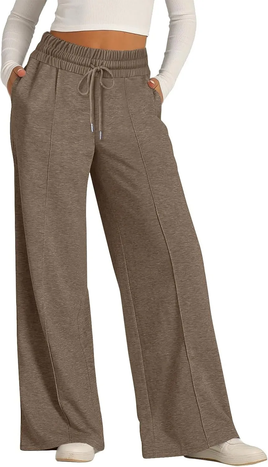 Oversized Sweatpants Women Baggy Lightweight Wide Leg Pants with Pockets Y2k High Waisted Flare Sweatpants Joggers