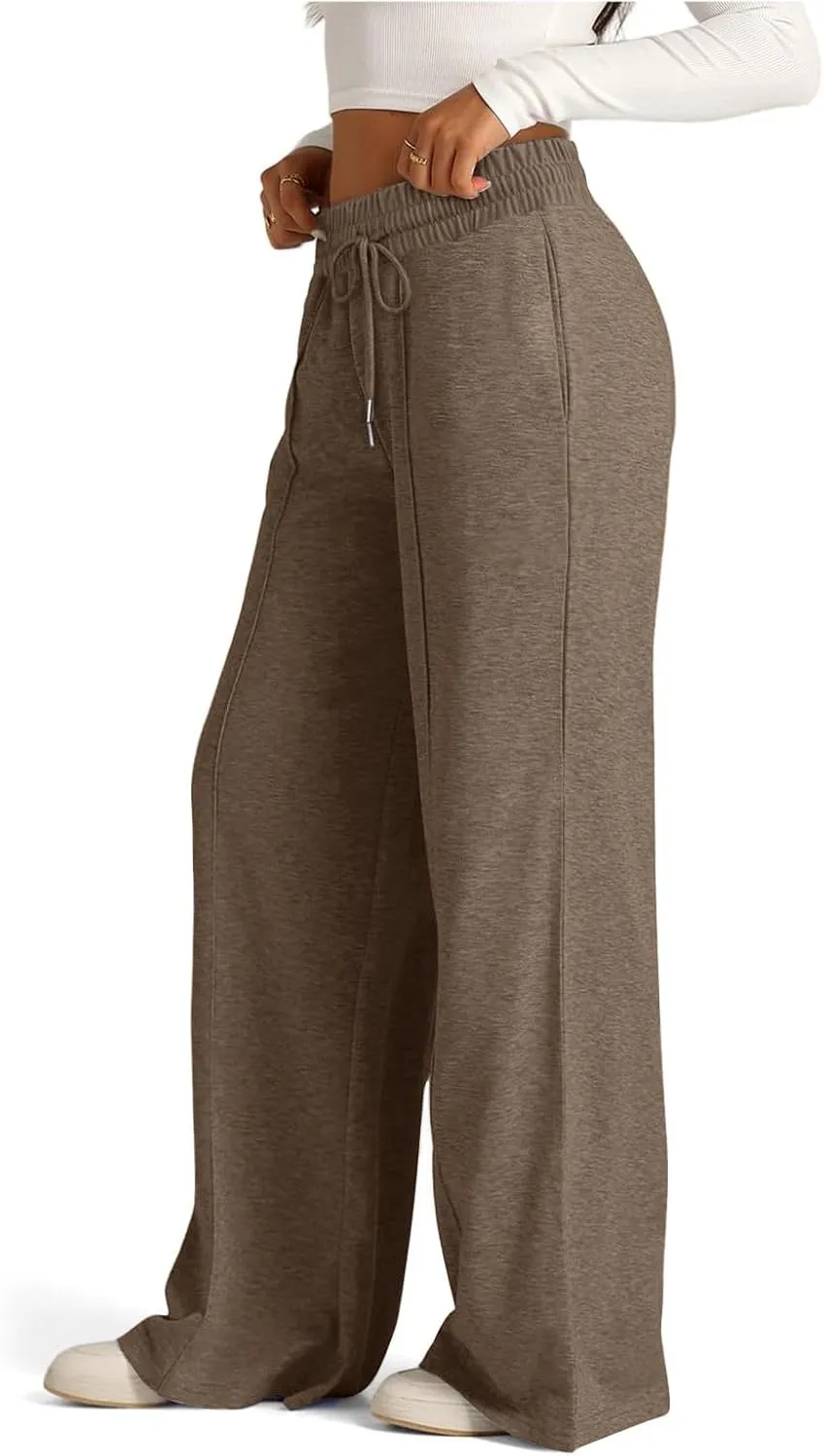 Oversized Sweatpants Women Baggy Lightweight Wide Leg Pants with Pockets Y2k High Waisted Flare Sweatpants Joggers