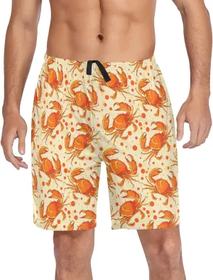 Pajama Shorts for Men Summer Pajama Pants with Pocket Pjs Bottoms Sleep Shorts Lounge Wear