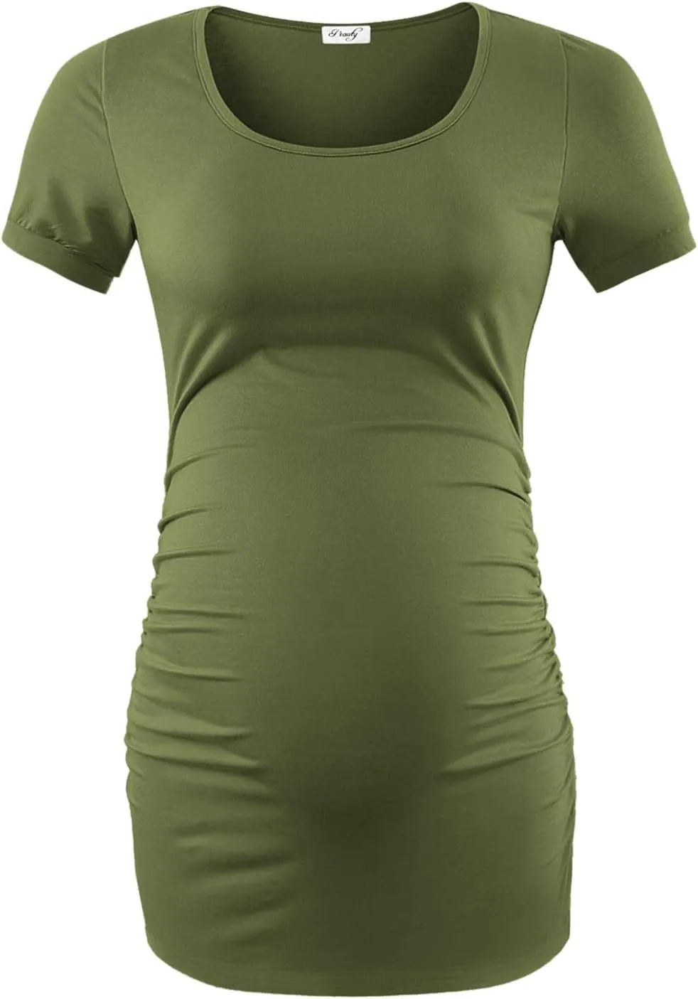 Peauty Maternity Shirts Maternity Clothes Side Ruched Maternity Tops for Women Pregnancy Shirts