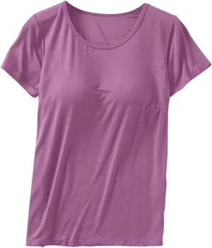 Plus Size Top with Built in Bras for Women Loose Fitting Workout Yoga Shirts Short Sleee Summer Going Out Top