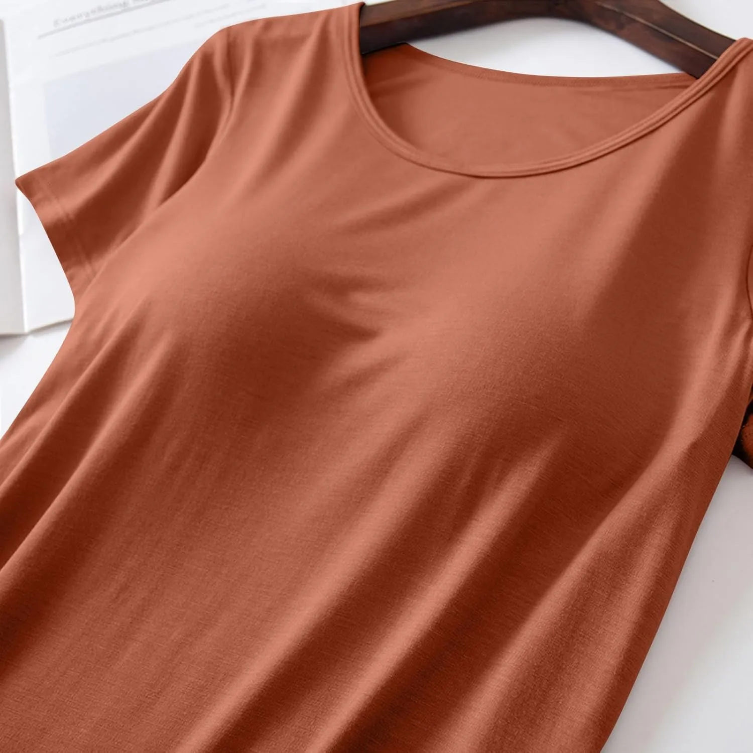 Plus Size Top with Built in Bras for Women Loose Fitting Workout Yoga Shirts Short Sleee Summer Going Out Top