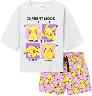 Pokemon Pyjamas for Girls PJs Soft Breathable Nightwear Pyjamas for Teenegers Pikachu 5-14 Years Gifts for Girls