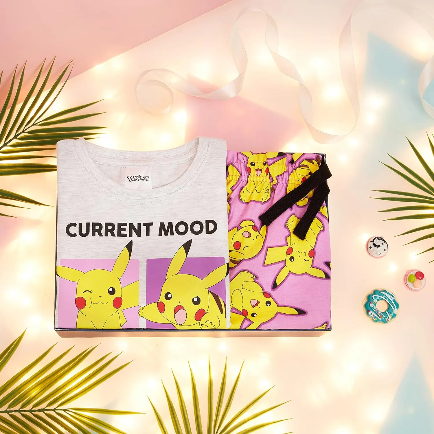 Pokemon Pyjamas for Girls PJs Soft Breathable Nightwear Pyjamas for Teenegers Pikachu 5-14 Years Gifts for Girls