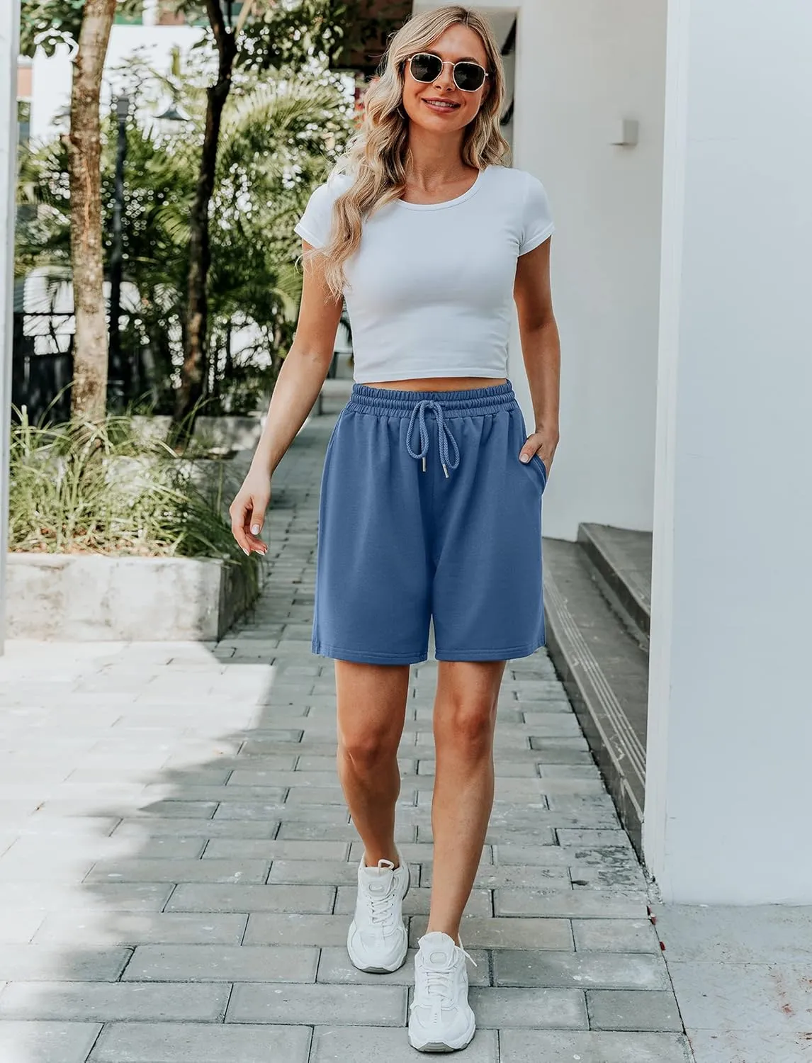 Quenteen Women's Athletic Shorts Jogger Sweat Casual Loose Bermuda Shorts (Available in Plus Size)