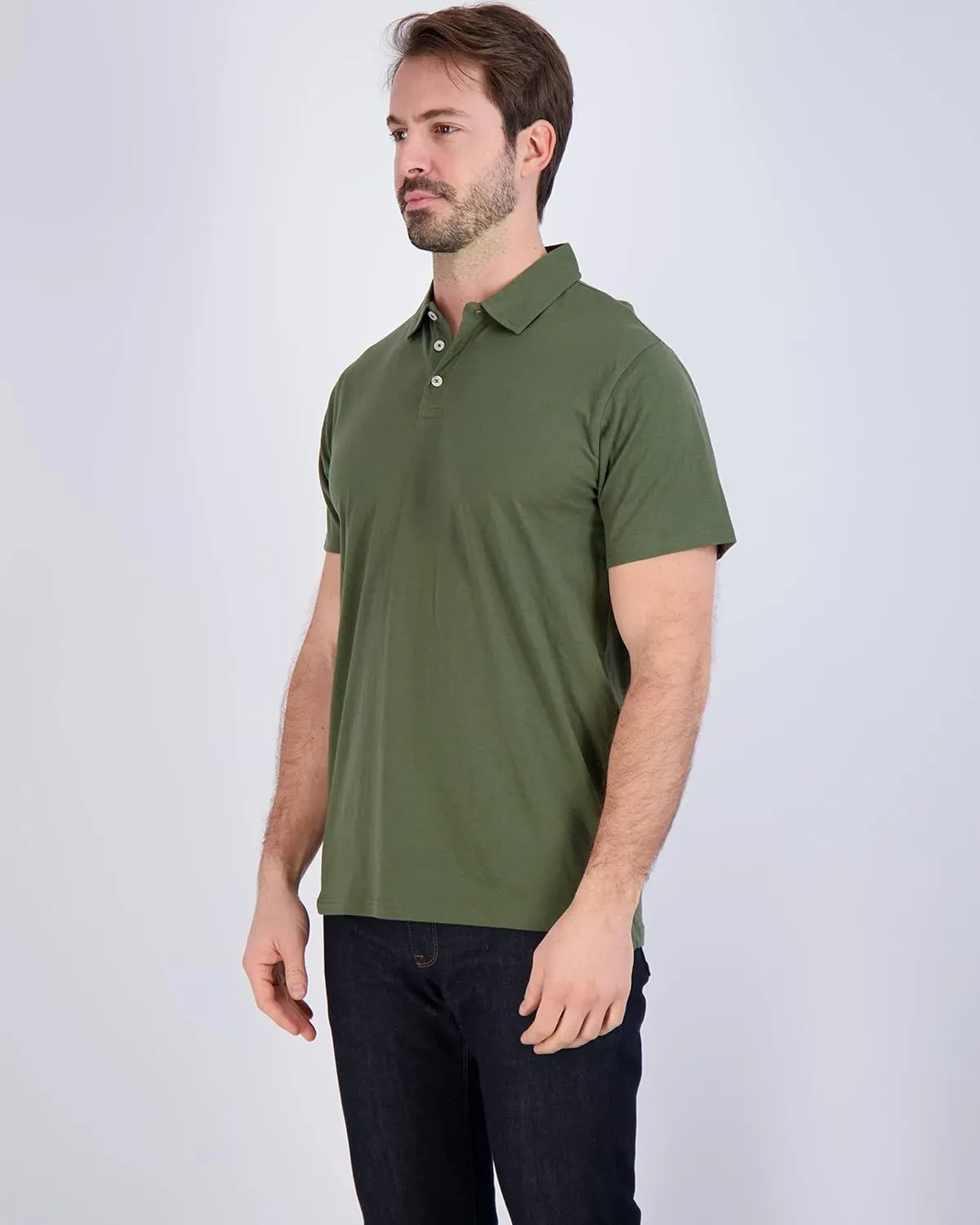 Real Essentials 3 Pack: Men's Jersey Cotton Short Sleeve Polo Shirt - Breathable Performance Polo (Available in Big & Tall)