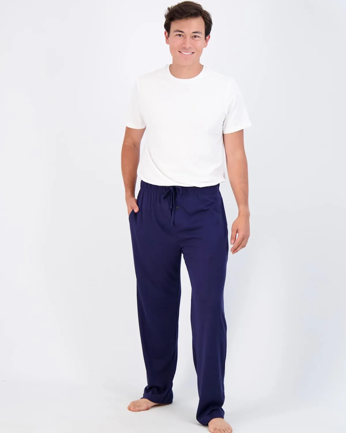 Real Essentials 3 Pack: Men's Pajama Pants - Knit Cotton Flannel Plaid Lounge Bottoms (Available In Big & Tall)