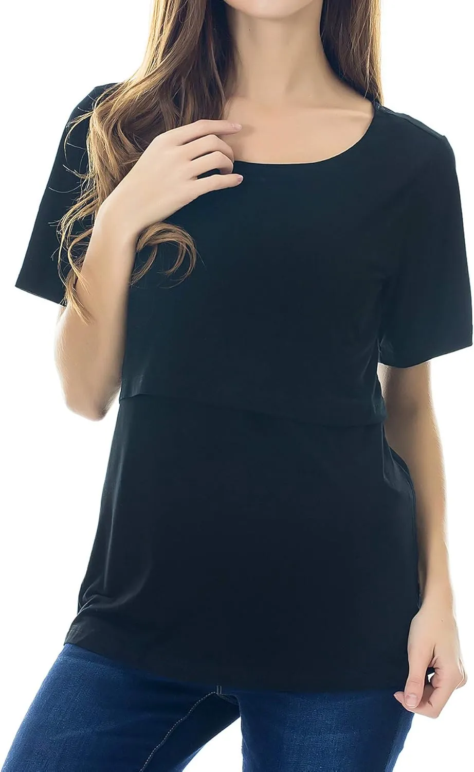 Smallshow Women's Maternity Nursing Tops Short Sleeve Breastfeeding Clothes